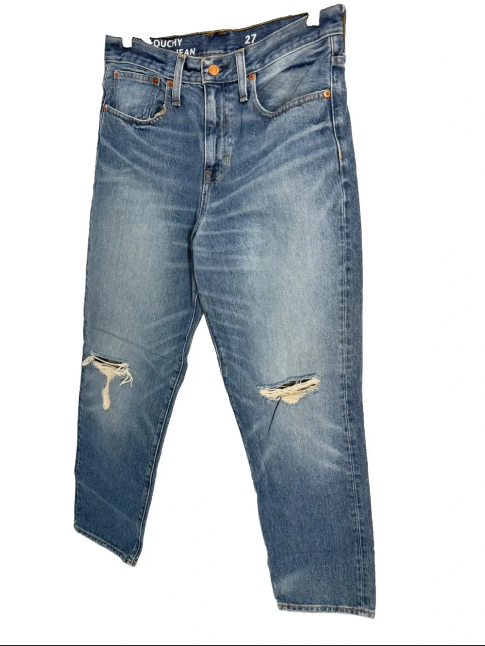 J.Crew Straight Slouchy Boyfriend Jeans 27 Southern Sky Wash 100% Cotton Denim